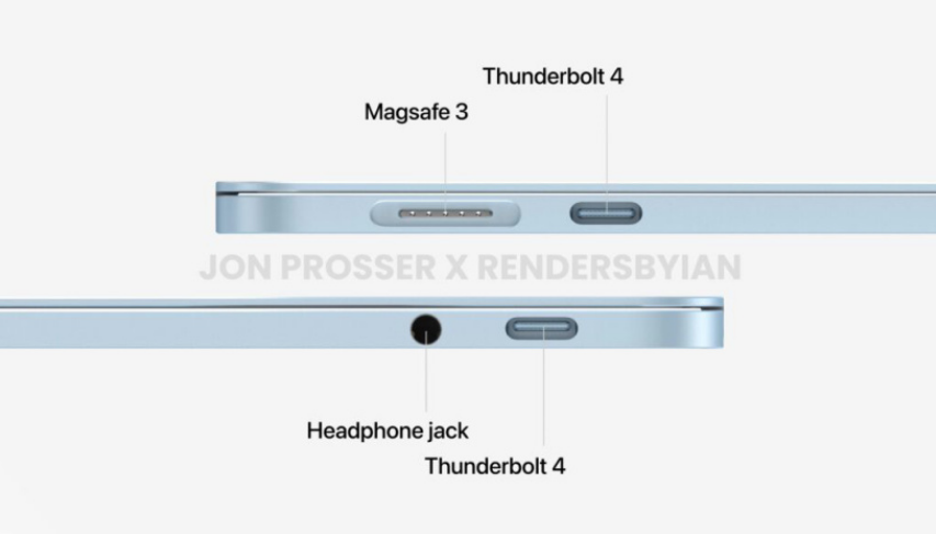 2022 年款 MacBook Air 渲染图曝光：刘海屏、Magsafe 充电口